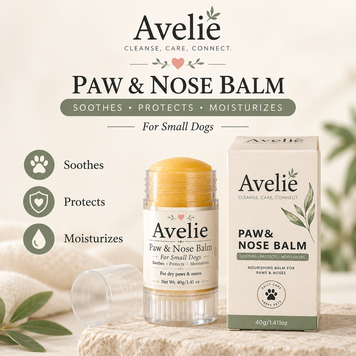 Avelie Paw & Nose Balm benefits: soothes, protects and moisturizes