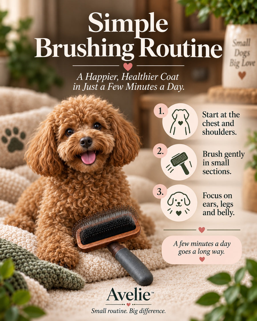 Avelie simple brushing routine for small dogs